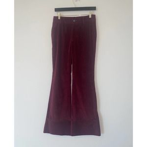 LAVEER Annie Trouser Pants Wide Leg Corduroy Bordeaux Size 0 NWT
